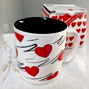 ❤️Vintage 80’s Russ Berrie & Co Hearts Coffee Tea Mug in Original Box